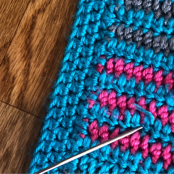 Handmade Multicolored Crochet Throw Baby Blanket - Picture 6 of 9